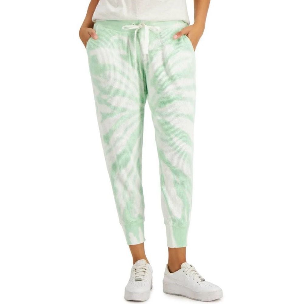 Style & Co Ribbed Knit Jogger Pants Two Tone Tie Dyed Medium Moonlight Jade NWT